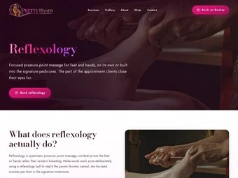 Reflexology page of the redesigned Pretty Hands site