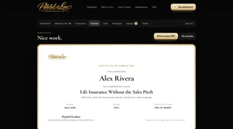 Real course completion certificate with a unique verification code