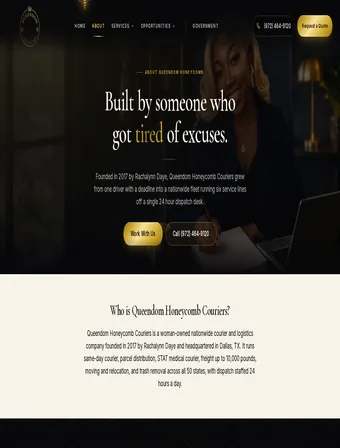 About page of the new Queendom Honeycomb site