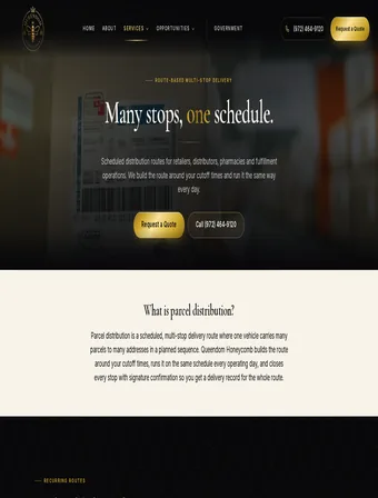 Parcel Distribution page of the new Queendom Honeycomb site