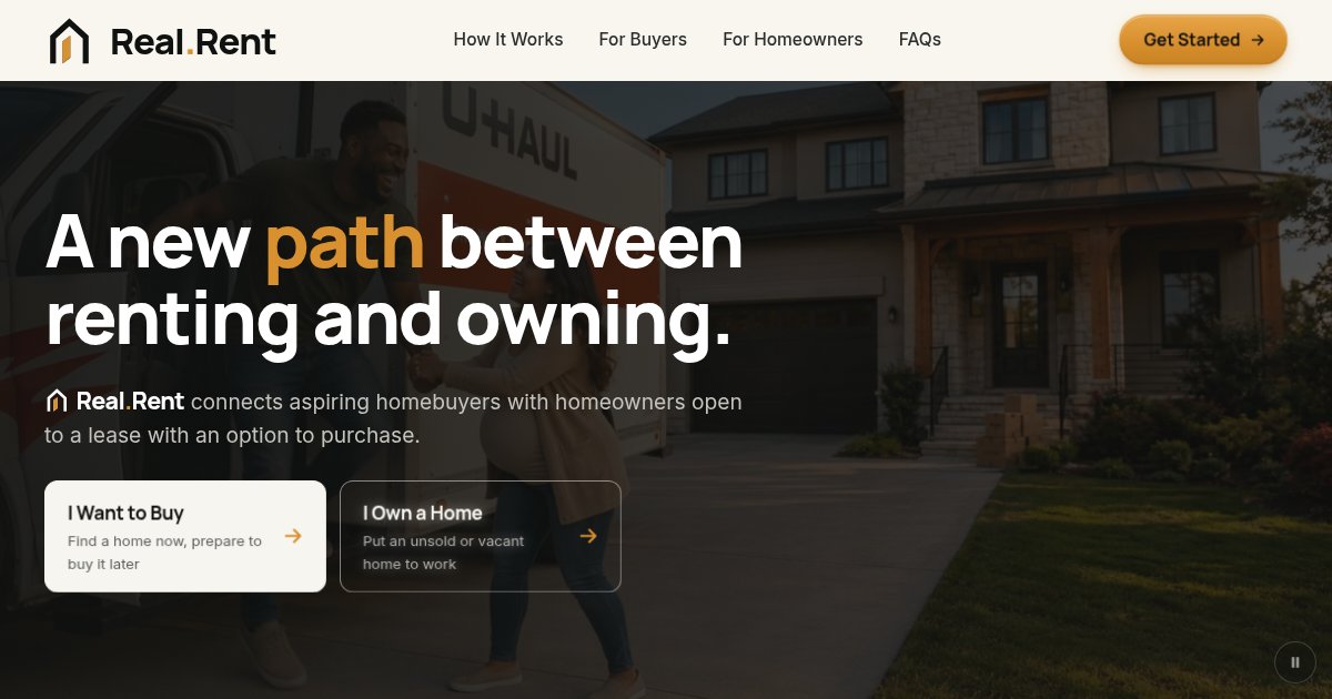 Homepage of the redesigned Real.Rent site