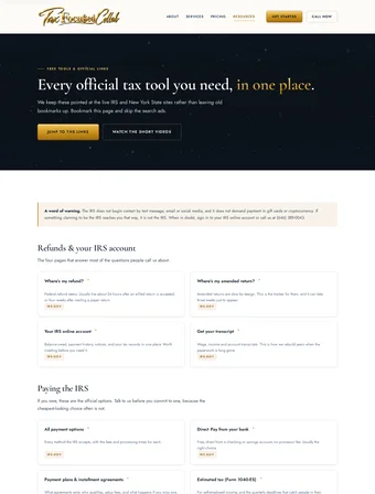 Tax Resources page of the redesigned Tax Focused Collab site