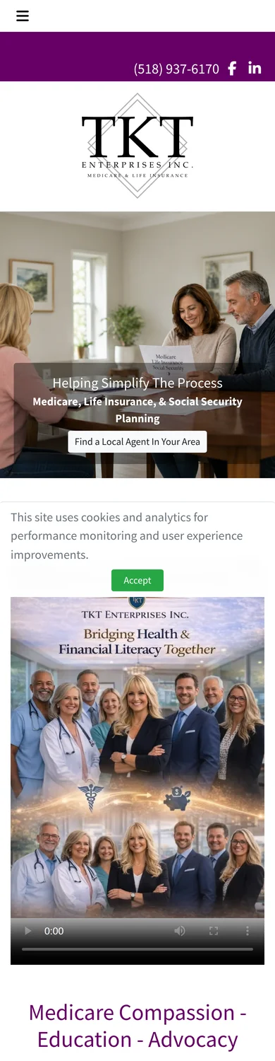 Original TKT homepage captured on an iPhone-size viewport