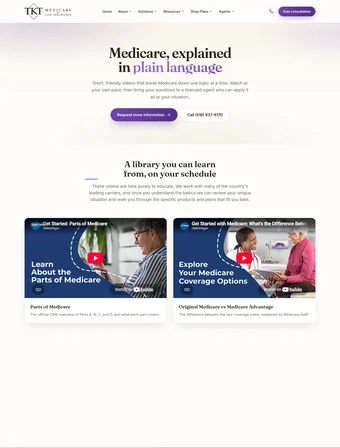Medicare Videos page of the redesigned TKT site