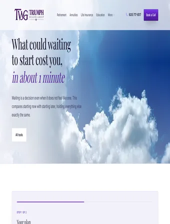 Cost of Waiting Calculator tool on the new Triumph Wealth Group site