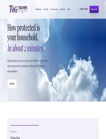 Financial Protection Score tool on the new Triumph Wealth Group site