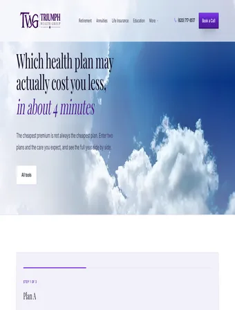 Health Insurance Total Cost Calculator tool on the new Triumph Wealth Group site