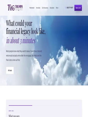 Legacy & Estate Goal Calculator tool on the new Triumph Wealth Group site