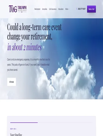 Long-Term Care Cost Calculator tool on the new Triumph Wealth Group site