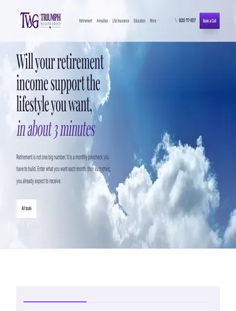 Retirement Income Gap Calculator tool on the new Triumph Wealth Group site