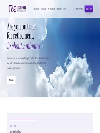 Retirement Savings Calculator tool on the new Triumph Wealth Group site