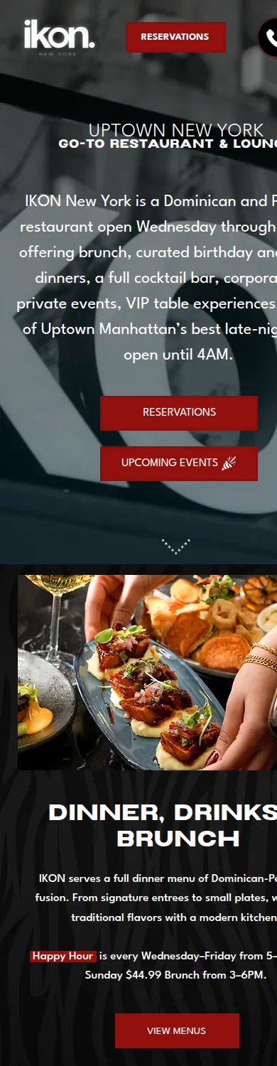 Original IKON homepage captured on an iPhone-size viewport