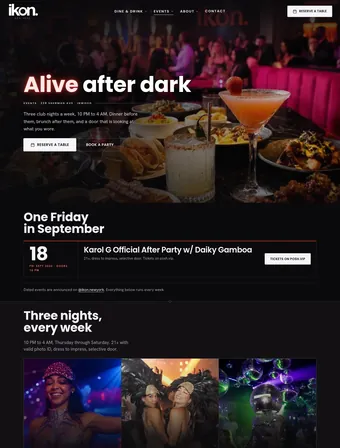 Events page of the redesigned IKON site